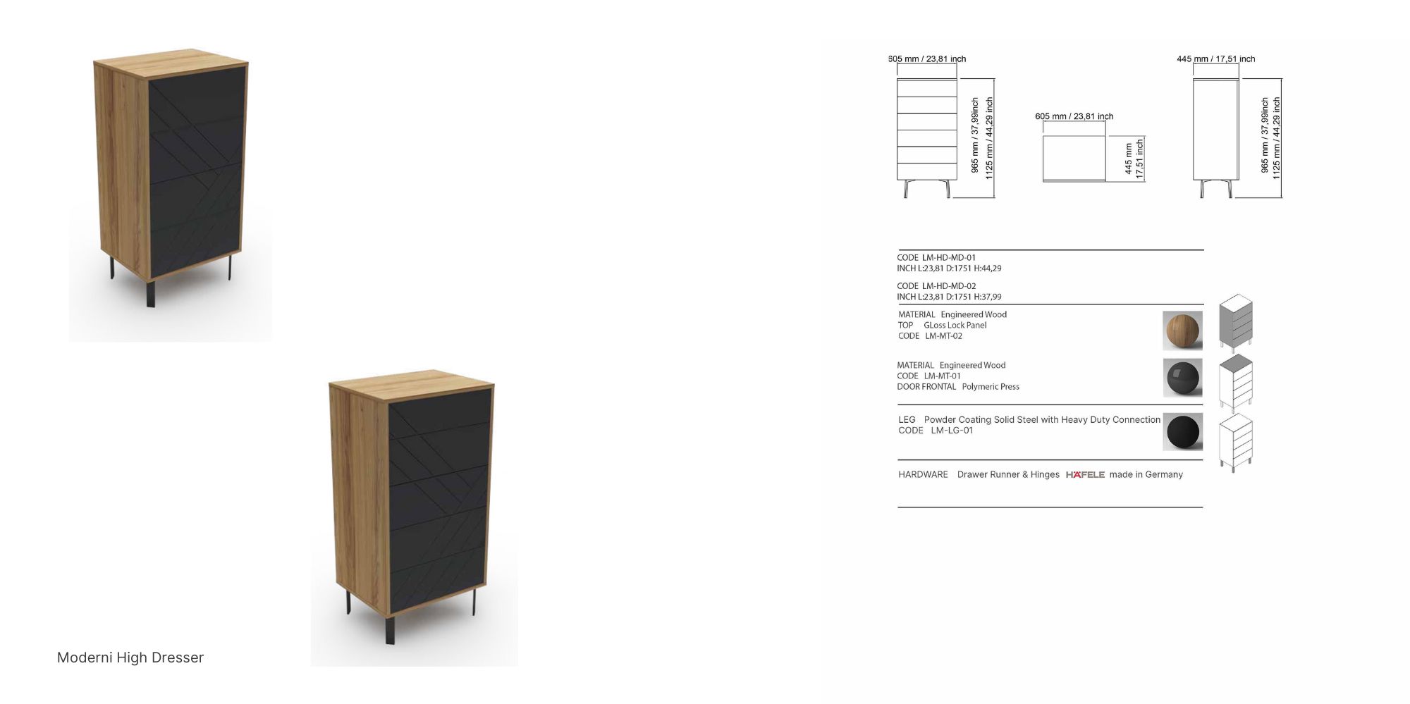 Moderni High Dresser